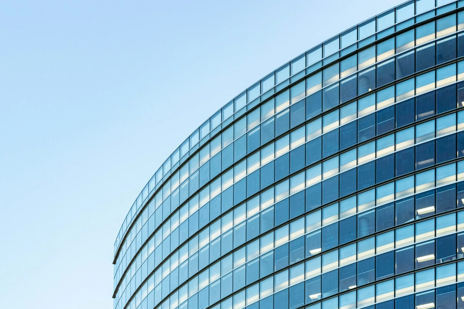 Sun-facing glass facade